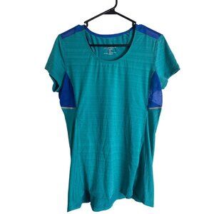 Brooks Womens Equilibrium Technology Performance Vented Racerback Shirt Blue L